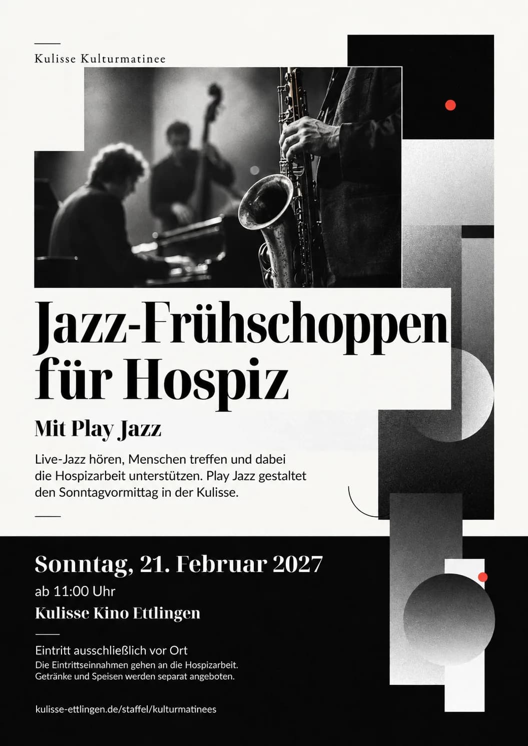 Plakat: Jazz-Frühschoppen für Hospiz Arista
