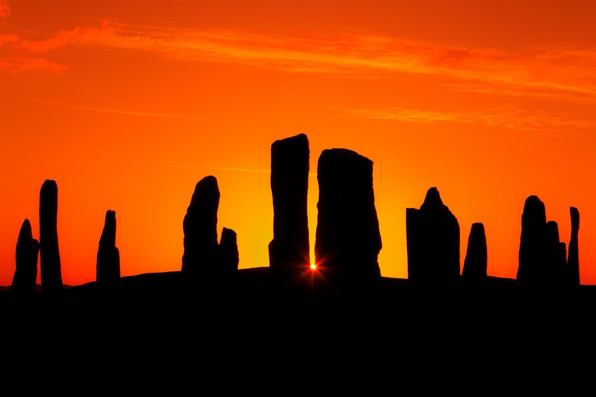 Die Standing Stones of Callanish auf den Äußeren Hebriden